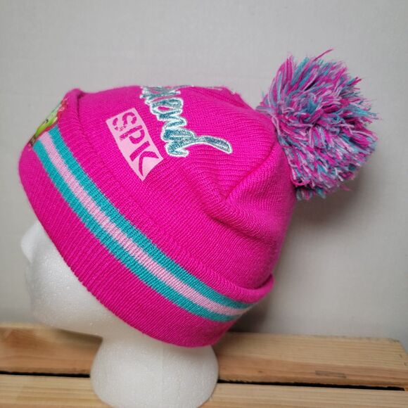 Shopkins Girls Pink Beanie w/ Pom Pom "Hello Weekend SPK" - Picture 7 of 9